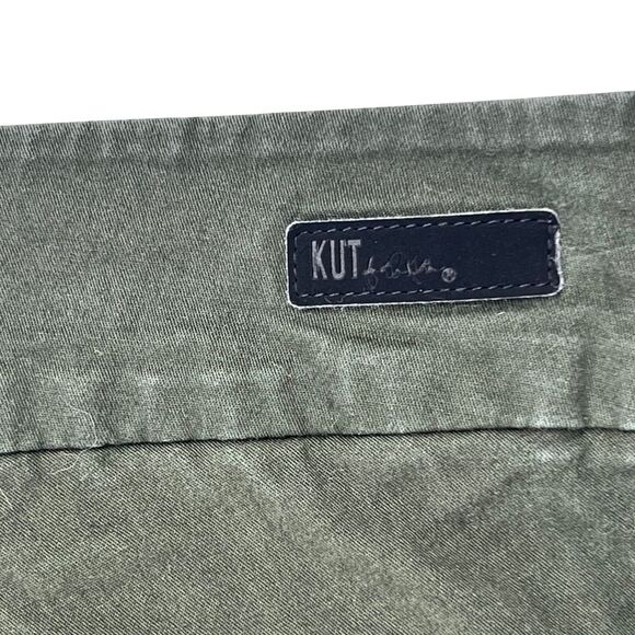Kut From The Kloth Pants Womens 24W Olive Green Crop Trousers Pockets Slim Chino - Picture 10 of 12